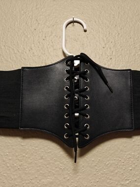 Black Lace-Up Elastic  Corset Waist Cincher